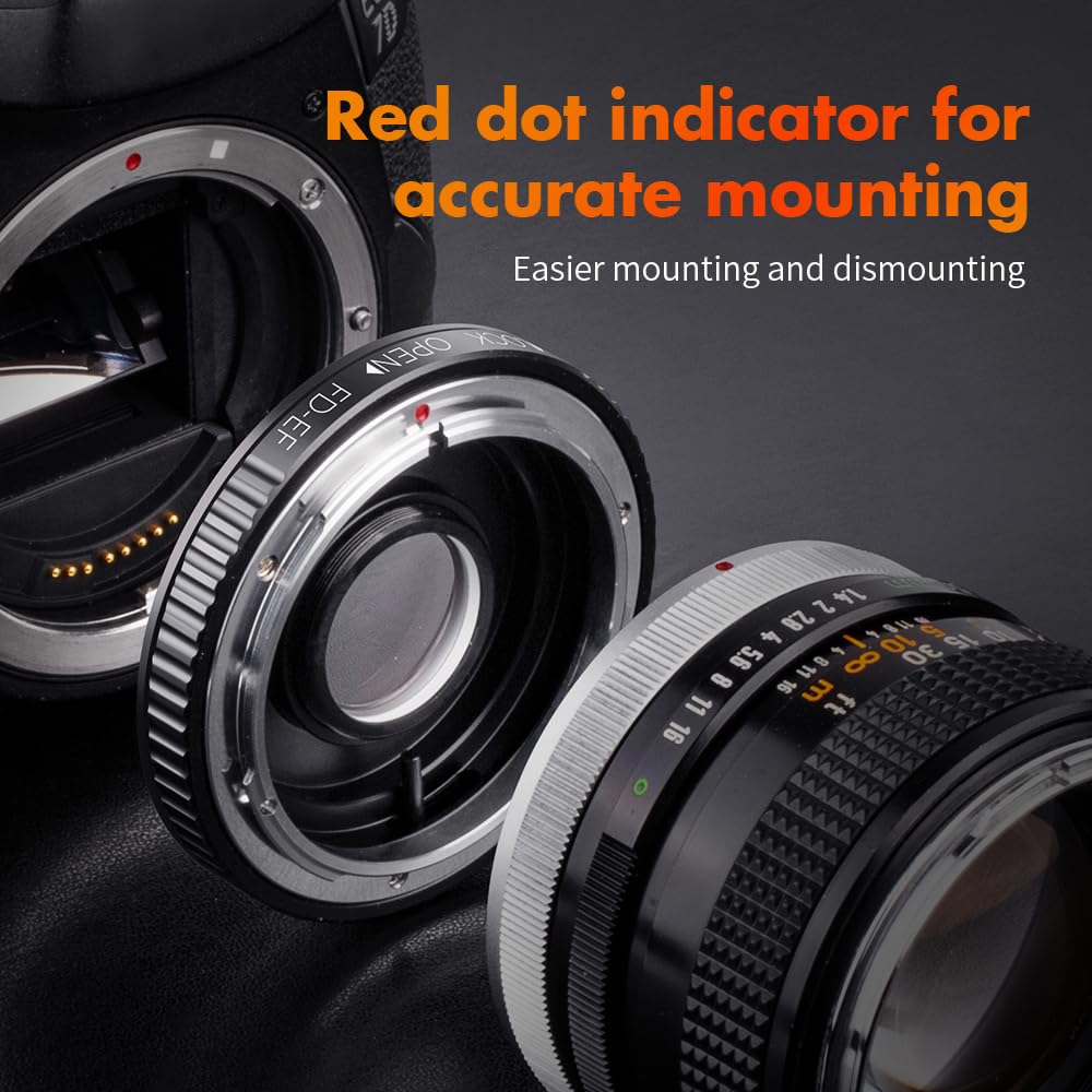 K&F CONCEPT FD to EOS Lens Mount Adapter, Compatible with Canon FD
